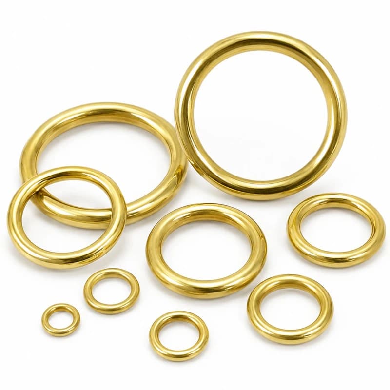 5Pcs/10Pcs 8-51mm Solid Brass O Ring Buckles Round Connectors for Leather Bag Strap Handle Belt Craft Hardware Replacement Parts