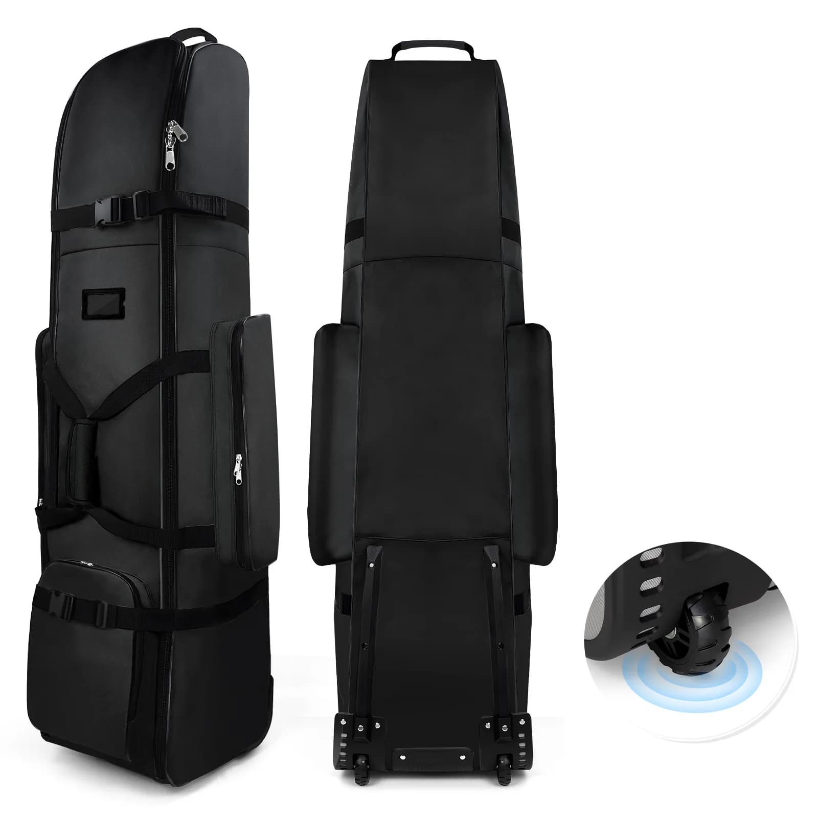 Golf Air Bag, Travel Checked Luggage Bag, Portable Foldable Ball Bag with Pulley Ball Bag