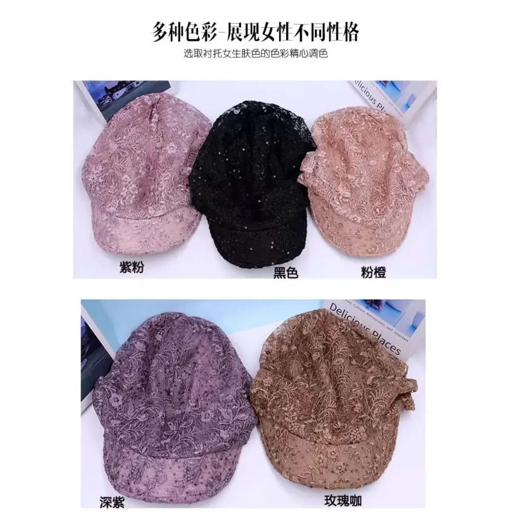 Hollow Out Flower Beanie Cap Breathable Embroidery Women Baseball Cap Casual Brim Caps Turban Beanies Hat Autumn Summer