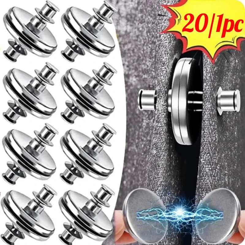 20/1 paia di bottoni magnetici per tende, senza chiodi, staccabili, per tende da finestra, chiusura magnetica, regolazione della fibbia, accessori per clip per tende