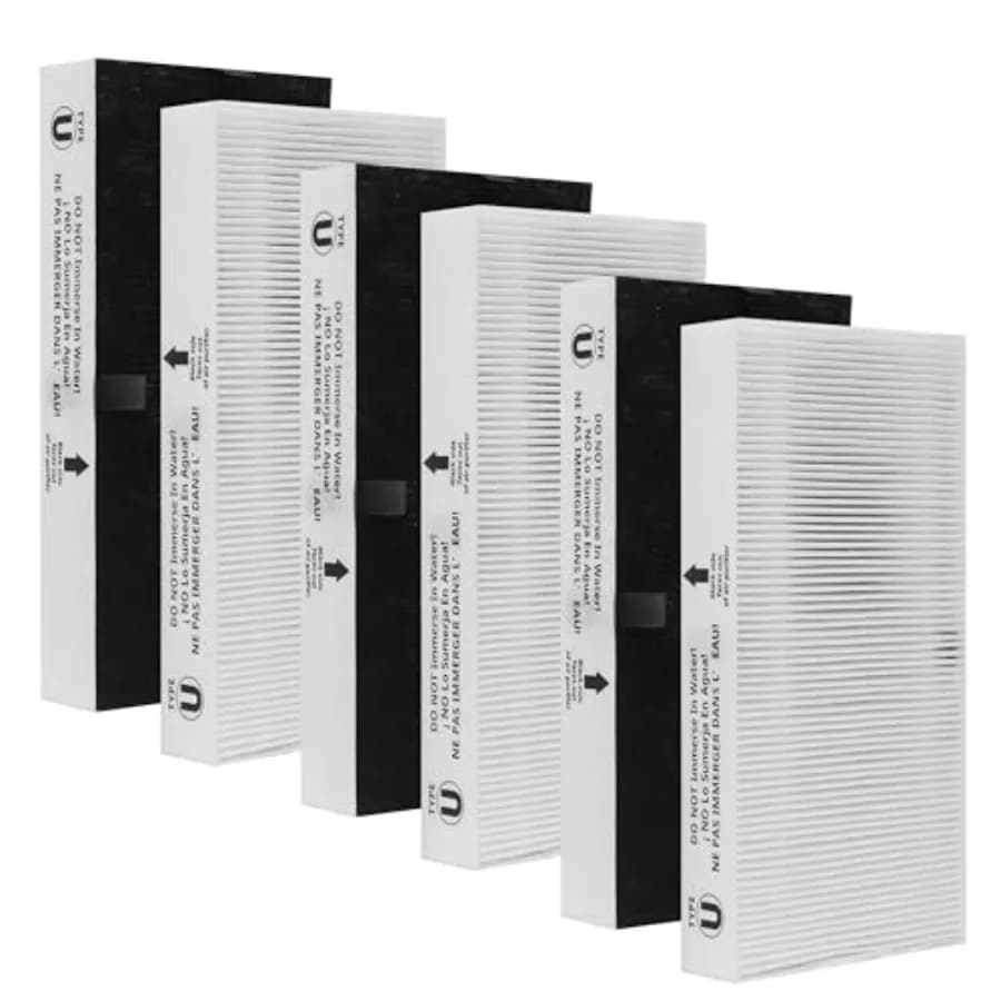 Confezione da 6 filtri HEPA di tipo U, compatibili con il purificatore d'aria Honeywell HHT270 HHT270W HRF201B HHT290 e Febreze FRF102B FHT170 FHT1