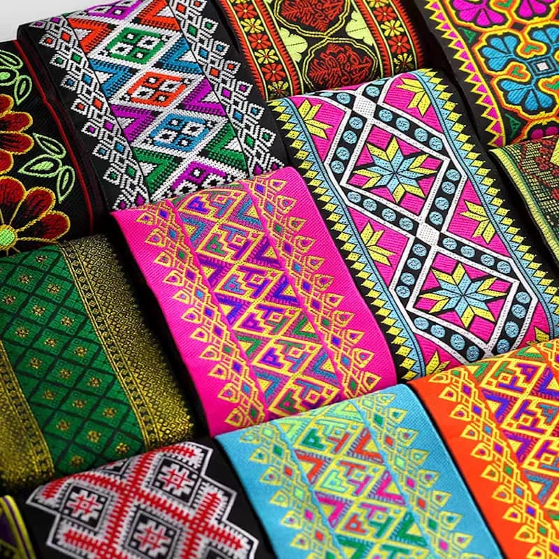5 yard Hmong Ricamo Jacquard Tessitura in pizzo 10 cm Etnico Tribale Abito personalizzato Collare Nastro Tessuto broccato tailandese Boho Decor