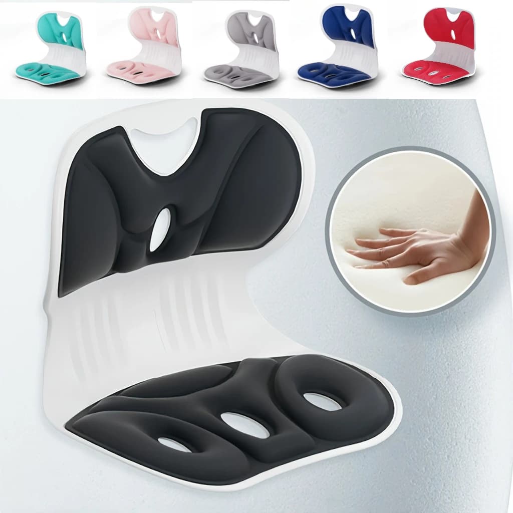 Cuscino di supporto lombare ergonomico da 1 pezzo, cuscino per la schiena anti-fatica per studio e TV, traspirante con copertura in nylon lavabile, multiuso