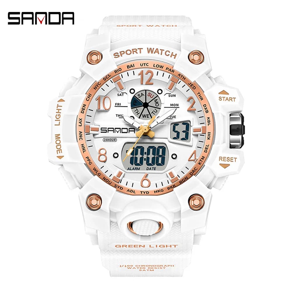 SANDA Orologi digitali analogici da donna di marca di lusso Orologio digitale a LED Orologio elettronico da donna casual Regalo da donna Reloj Mujer