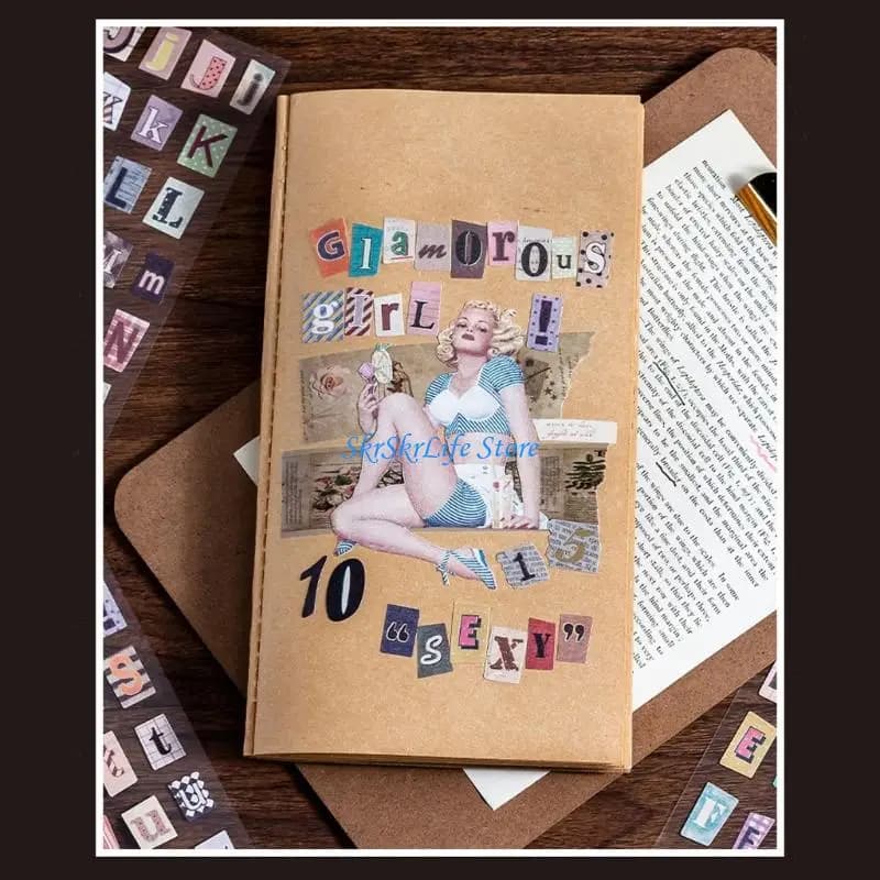 E65E Adesivo con lettere e numeri per abbellimenti del telefono Scrapbooking Notebook Planner