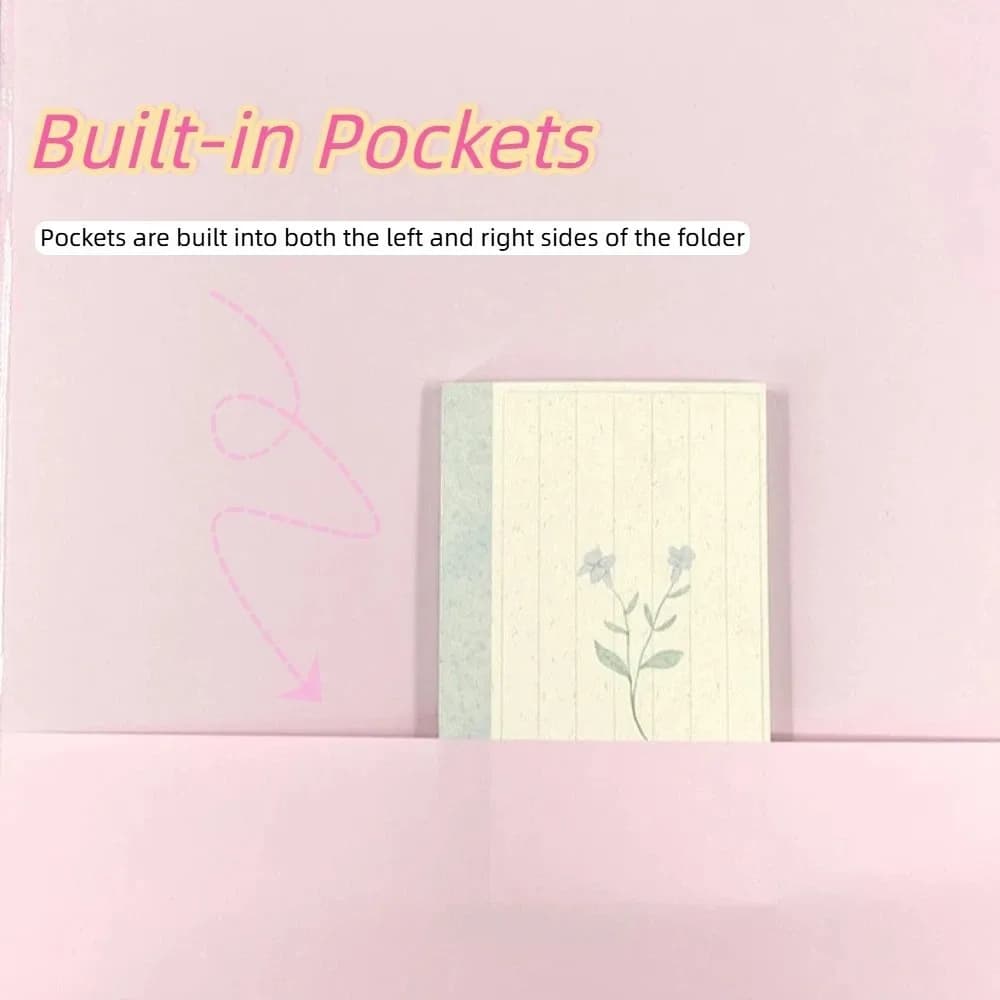 Portable A4 Loose Leaf Folder Expandable Pockets No Inner Page File Organizer Kit Storage Folder School