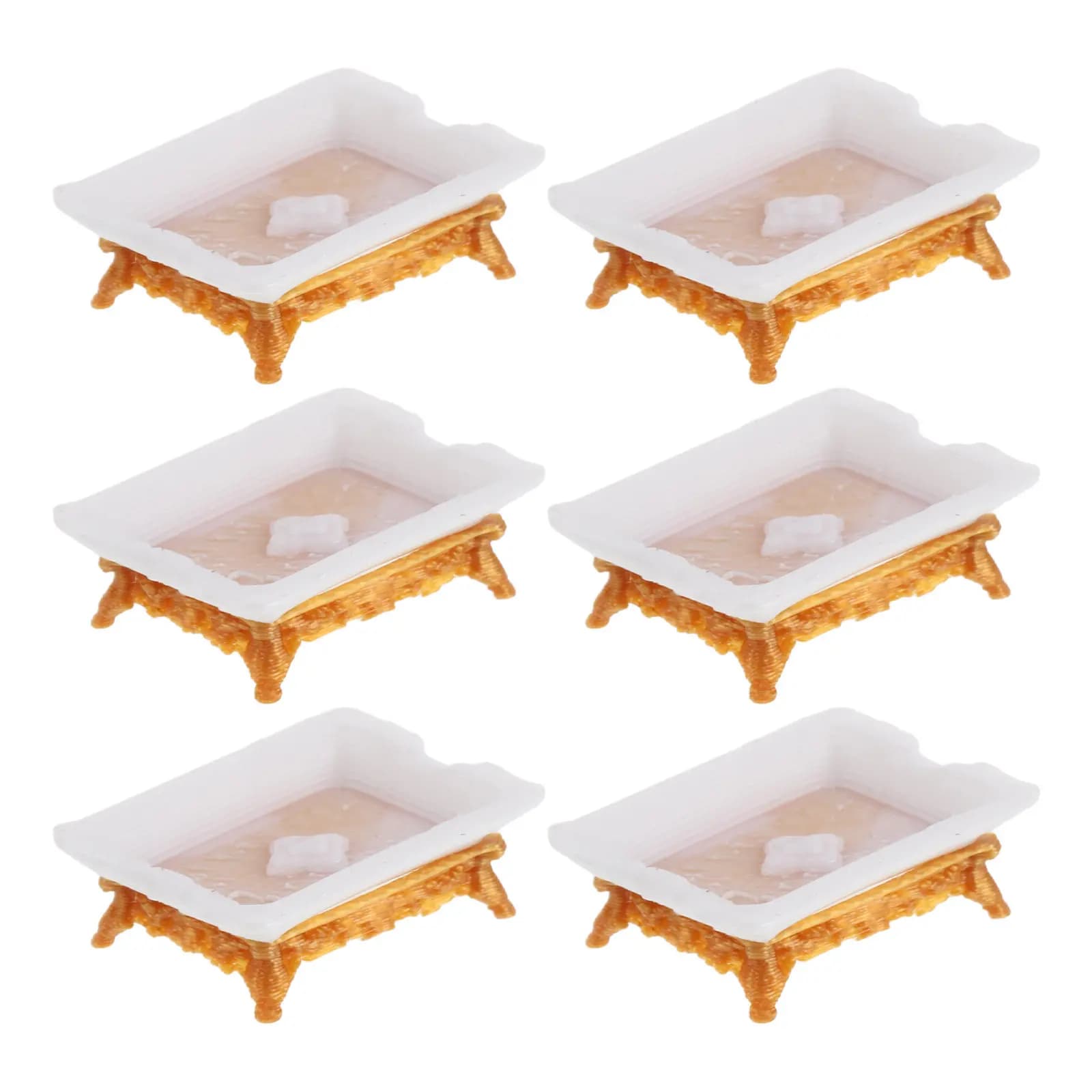 Set da Bagno in Miniatura 6 Pezzi, Accessori Realistici in Plastica per Decorazioni Casa delle Bambole, Mini Portasapone, Porta Spazzolino e Dentifricio