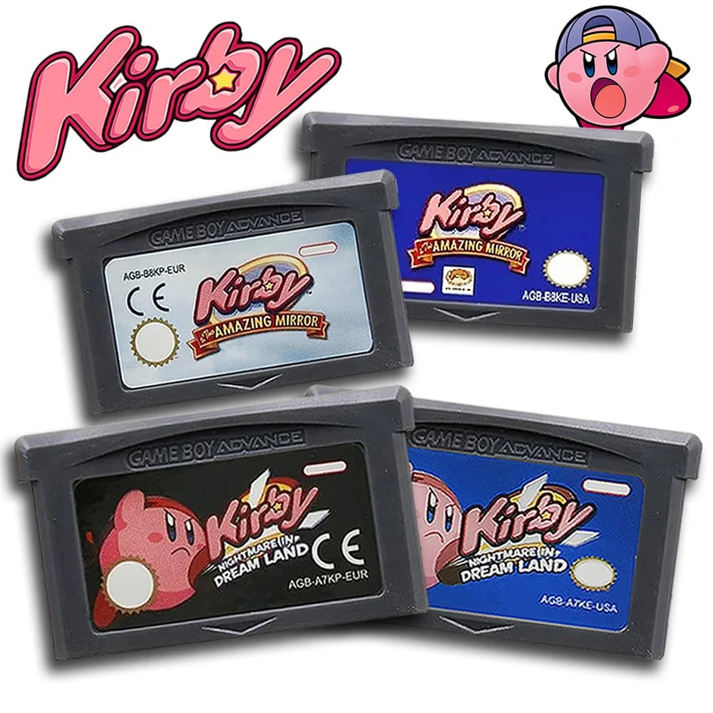 •GBA Kirby Game Cartridge 32-Bit Video Game Console Card Amazing Mirror Nightmare in Dream Land for GBA NDS