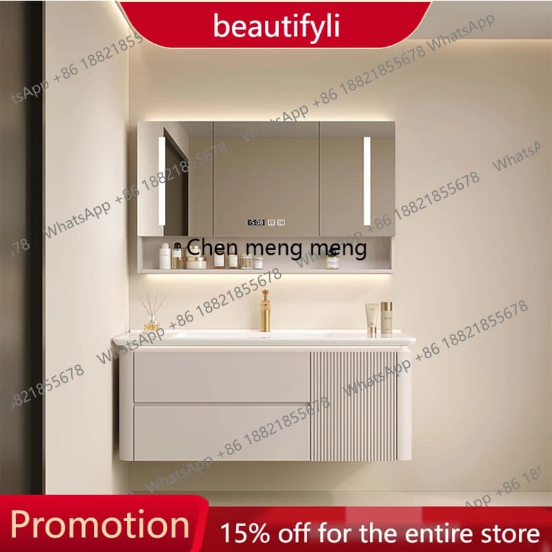 Mobile bagno alto di lusso con specchio, stile nordico, per trucco e toilette, Arredo Salle de Bain