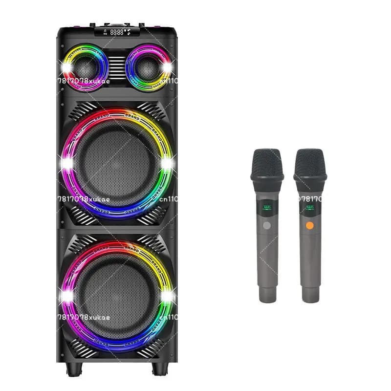 Sistema karaoke portatile intelligente GD-1415 con doppio altoparlante wireless da 12'' e schermo touch da 15,4'' per feste.