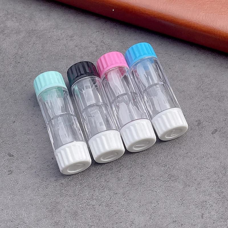 1PC Custodia per lenti a contatto trasparente unisex Colore caramella Occhiali da viaggio Scatola per lenti Kit per la cura degli occhi Contenitore per lenti
