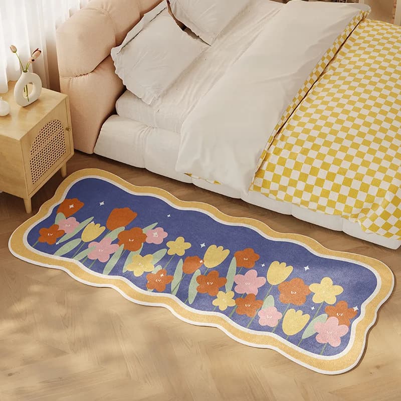 Flower Plush Area Rugs for Living Room Bedroom Non Slip Door Mat Ultra Soft Washable Rug Toilet Bathroom Door Non-Slip Foot Pad