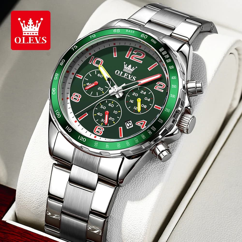 OLEVS Exclusive Multifunctional Men's Watch Waterproof Stainless Steel Quartz Watch For Men