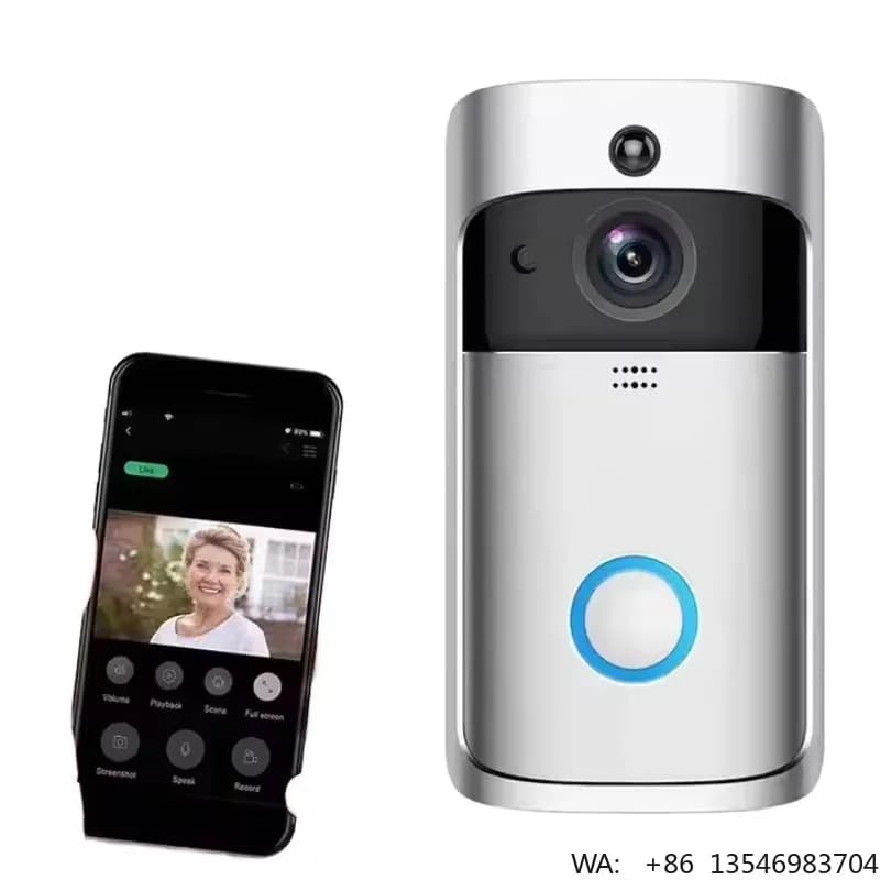 V5 Smart Wireless WiFi Videocitofono con Design Ribaltabile, Controllo tramite App, Visione Notturna, Audio Bidirezionale, Interfono Domestico, Registrazione Video