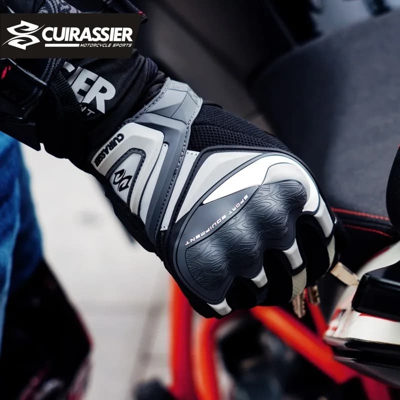 Guanti da Moto Unisex con Dita Intere, Traspiranti, Touch Screen, Protezione per Moto da Cross, Sport all'Aperto, Riflettenti Notturni