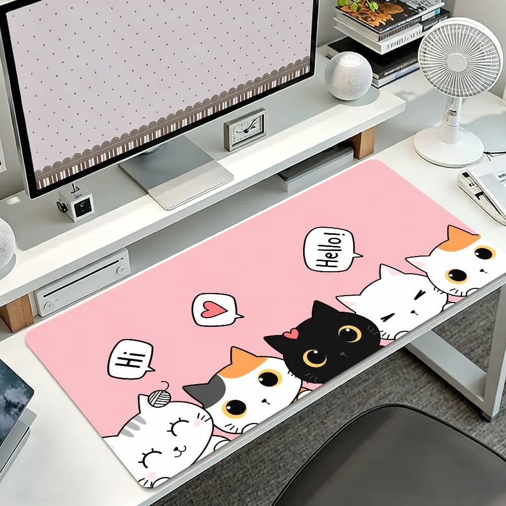 Pink Cartoon Cat Mouse Pad Non-slip Thickened MousePad Student Gaming Cushion Large Writing Lockedge Office