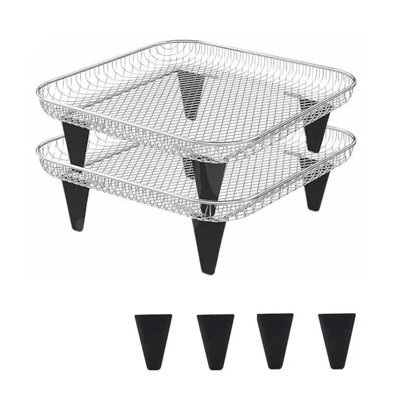 4/6/8Pcs Silicone Buffer Feet Pads, Air Fryer Rack Steam Protector Silica‑Gel Tray Bumpers Tabs