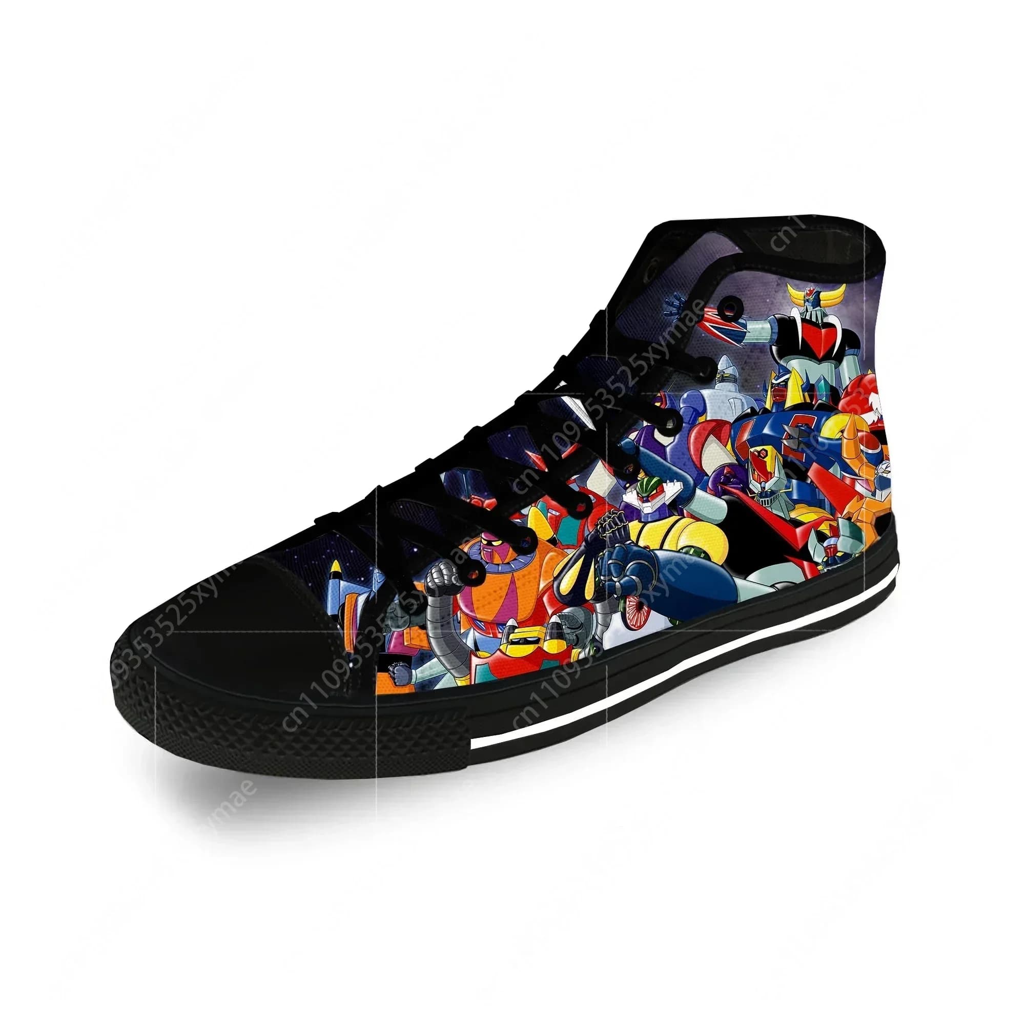 Scarpe da Ginnastica Traspiranti con Stampa 3D di UFO Robot Goldrake Grendizer Anime Gurendaiza, Sneakers Alte in Tela per Uomo e Donna