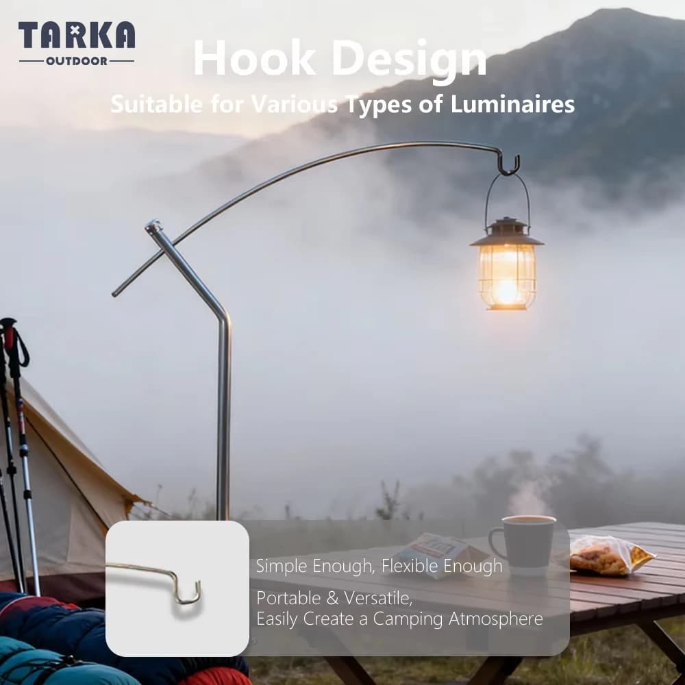 TARKA Supporto per lanterna staccabile Supporto per lampada da tavolo portatile da esterno regolabile ultraleggero per lampada da tavolo da campeggio Accesso