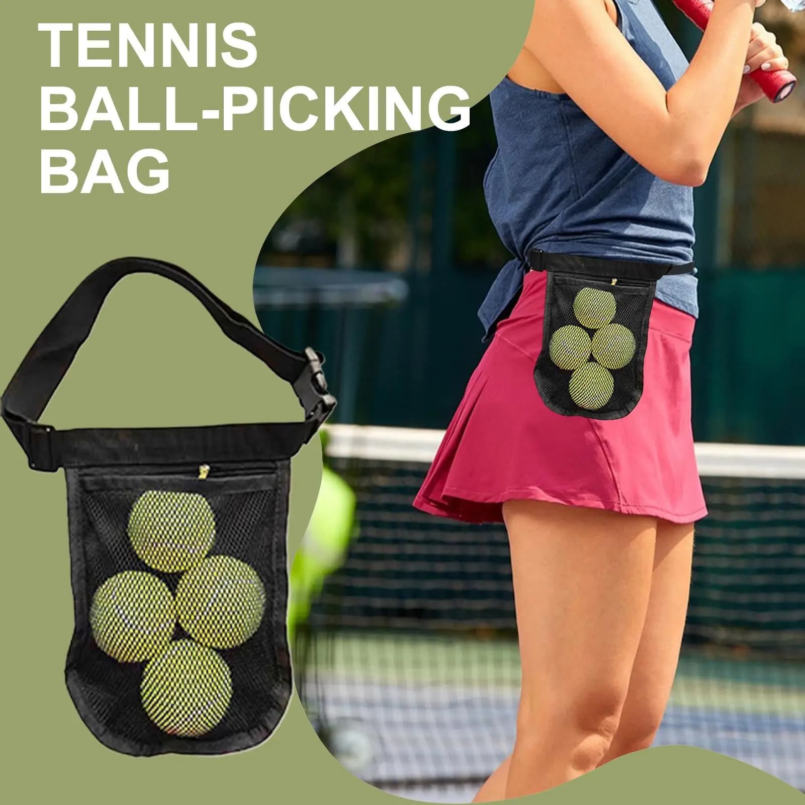Marsupio portaoggetti per palline da ping pong Marsupio portaoggetti traspirante per accessori da baseball Marsupio da golf portatile