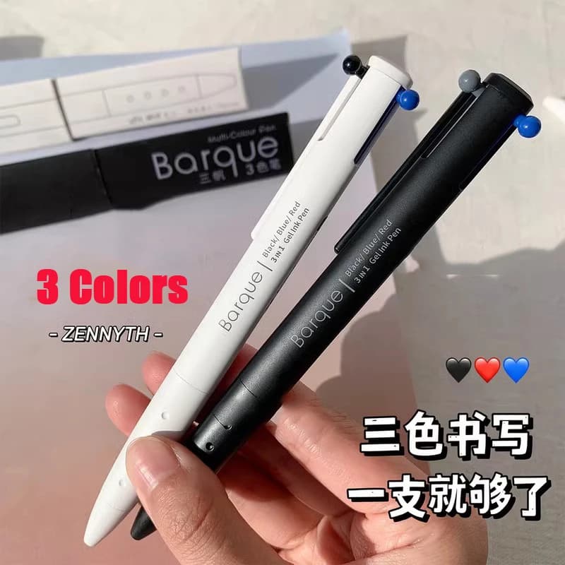 Penna gel multifunzione Zennyth inchiostro nero/rosso/blu 0,5 mm 3 colori boligrafo gel forniture per scrittura per insegnare fare note compiti a casa