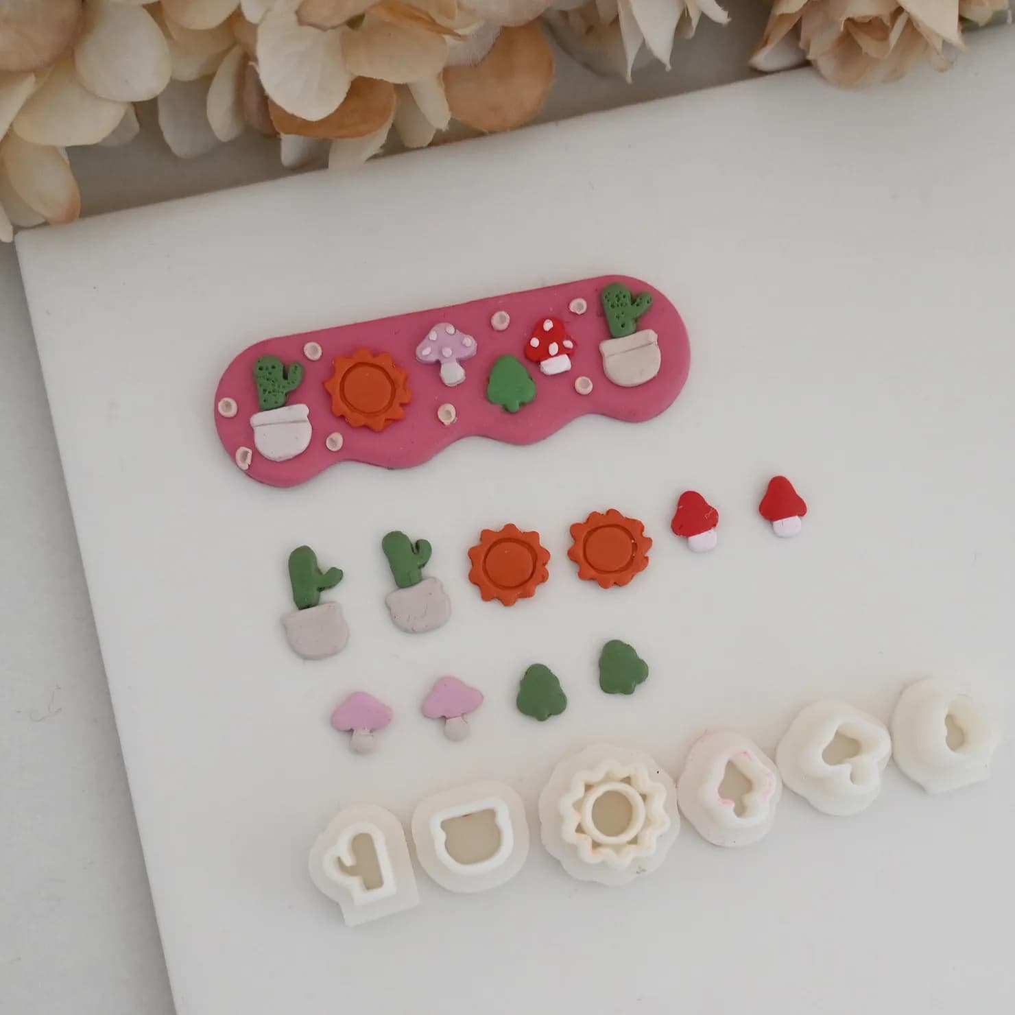 Mini Taglierina per Argilla Polimerica a Forma di Fungo/Cactus, Strumento per Modellare Orecchini e Ciondoli Fai-da-Te, Stampo per Gioielli, Utensile per Ceramica