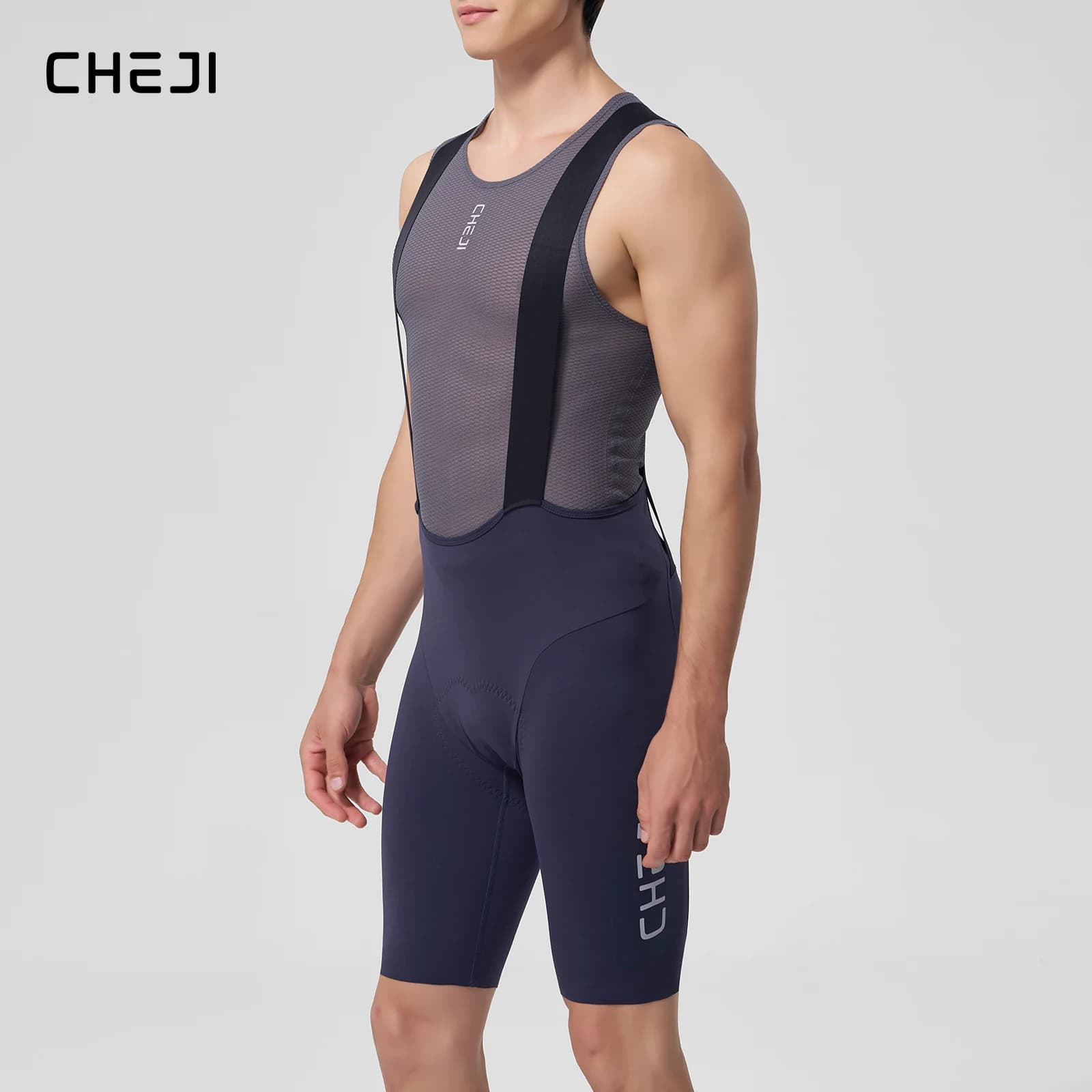 Cheji Men's Seamless Cycling Bib Shorts 6H pro Cycling Shorts Breathable Comfortable for Long-Distance Biking