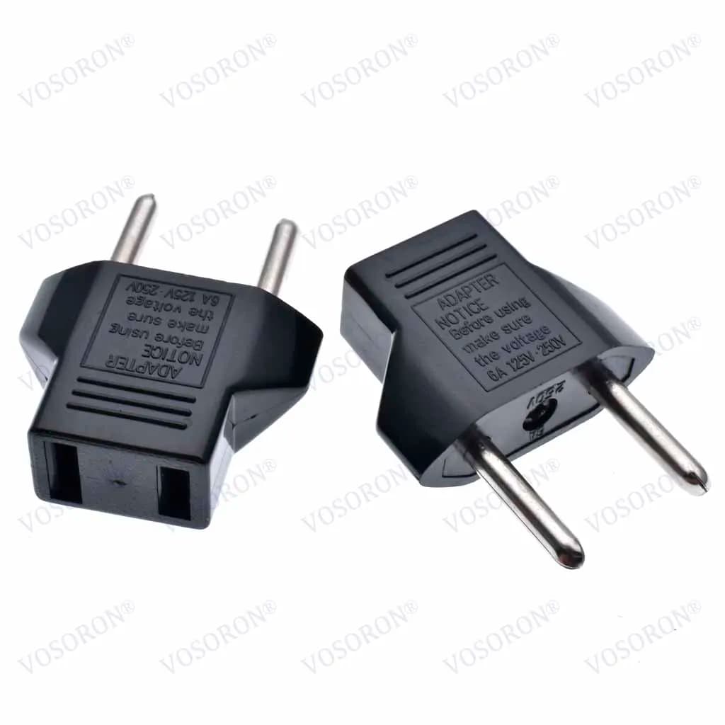 Adattatore per presa da americano a europeo, spina europea con pin rotondo in presa USA/giapone Spina per conversione da viaggio, 2 pin UE a USA 2 fori