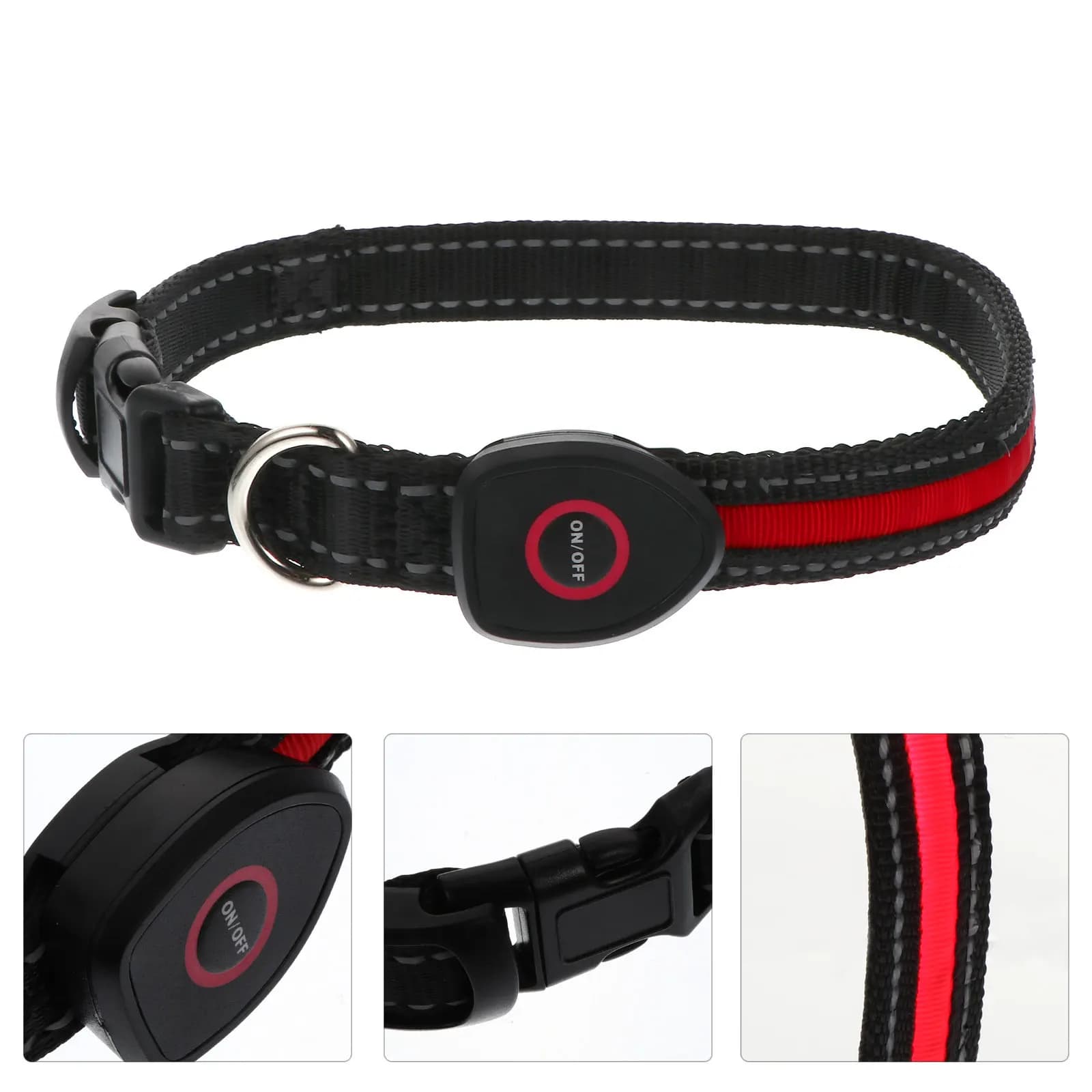 Set di Collari Luminosi per Cani con LED Lampeggiante Ricaricabile per Sicurezza all'Aperto, Passeggiate, Corsa e Protezione Anti-Smarrimento
