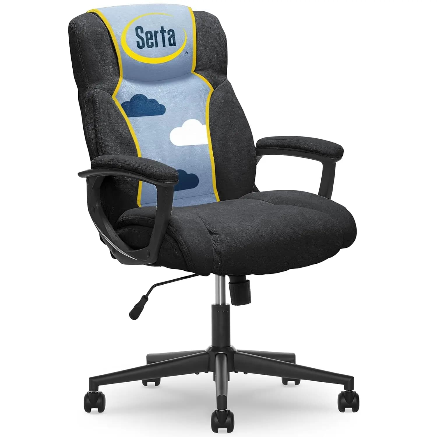 Sedia da Ufficio Ergonomica Direzionale con Cuscini Stratificati, Supporto Lombare Sagomato, Seduta Regolabile in Microfibra, Personalizzabile