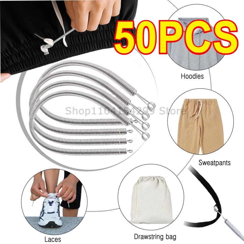 Multipurpose Rope Threading Tool DIY Bendable Spring Drawstring Threader Clip Sewing Needle for Pulling Ropes Elastic Band Craft