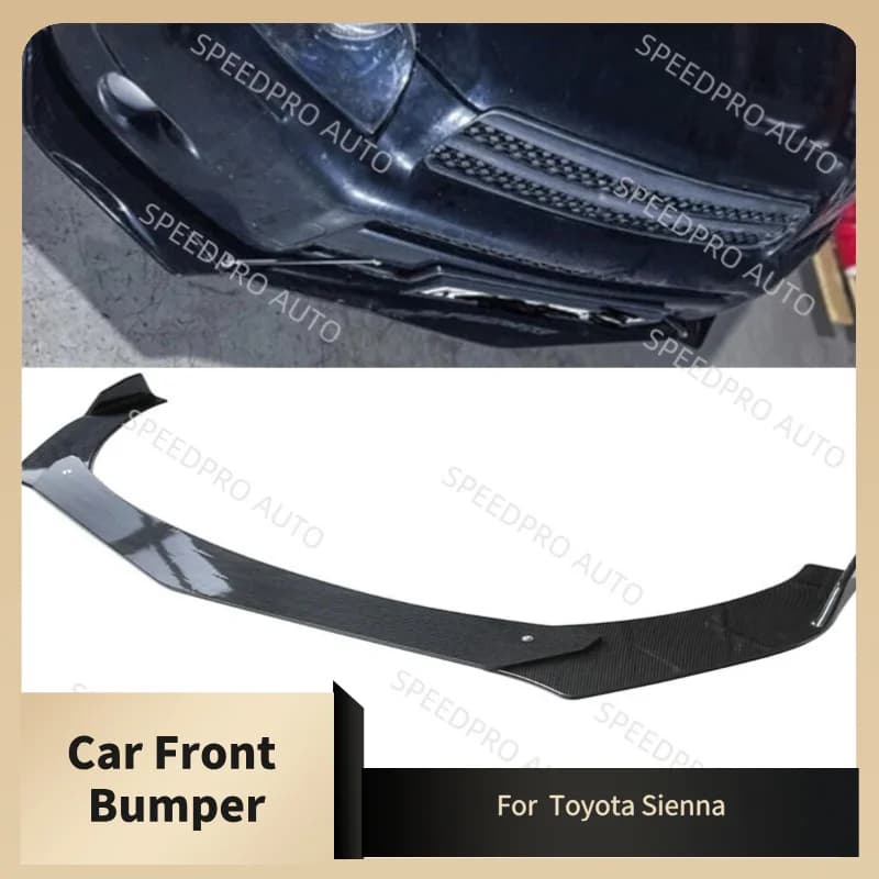 For T0yota Sienna Car Front Bumper Lip Auto Diffuser Splitters Cover Spoiler Body Kit Exterior Parts Black