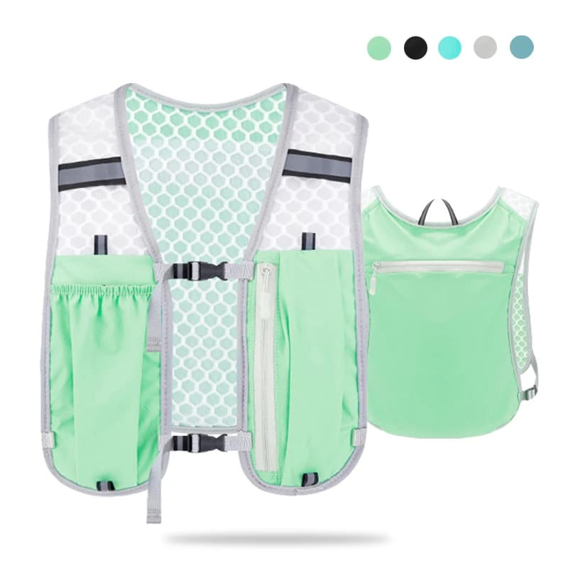 Reflective Running vest chest bag for hydration Light vest for running water bottle with phone support Cycling vest