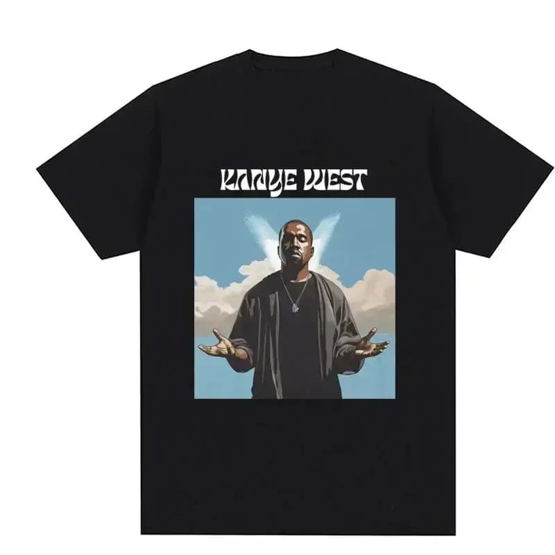 T-shirt in cotone traspirante per bambini, nuovo stile estivo 2026, divertente stampa Kanye, abbigliamento casual genitore-figlio per ragazzi e ragazze