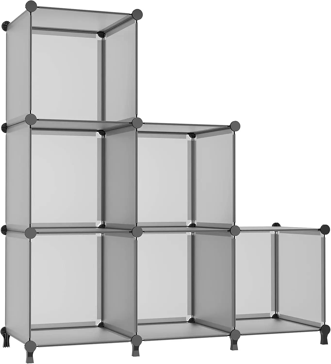 Organizzatore a Cubi, Scaffali e Libreria Modulare, 6 Cubi Organizzatori per Armadio e Contenitori, Contenitori Impilabili Fai-da-te in Plastica per Vestiti