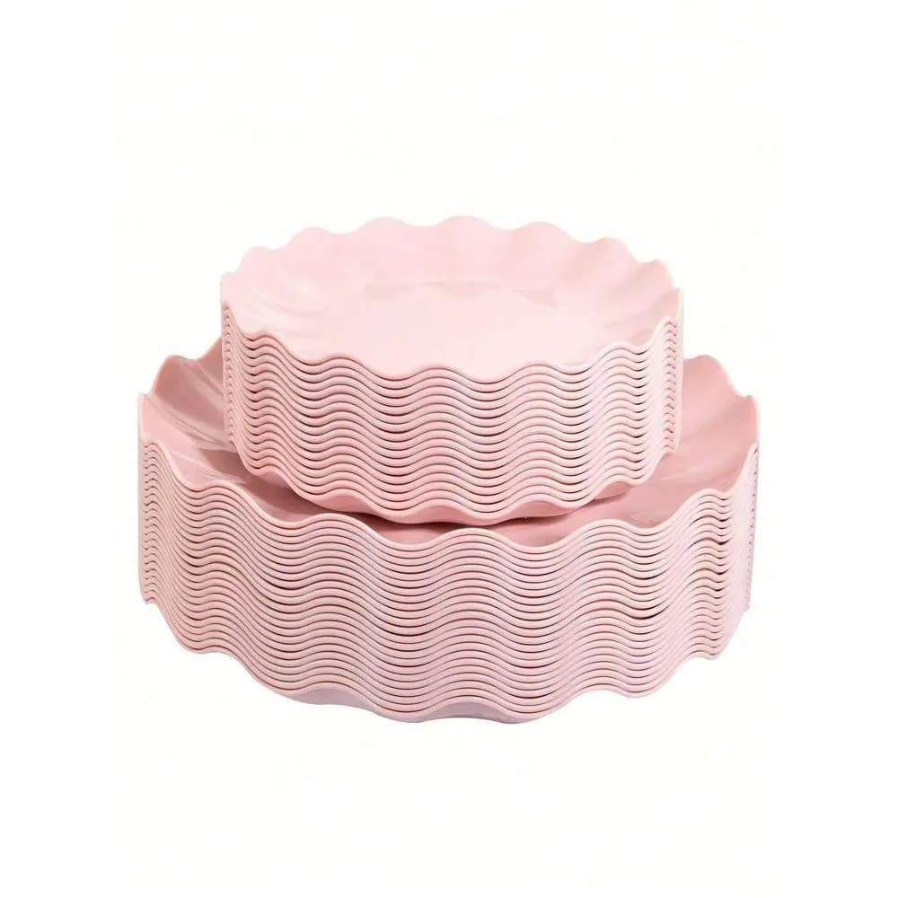 Piatti Rosa Riutilizzabili, Piatti in Plastica Resistenti e Lavabili in Lavastoviglie e Microonde, Piatti per Baby Shower, Piatti in Plastica Leggeri con Motivo Margherita