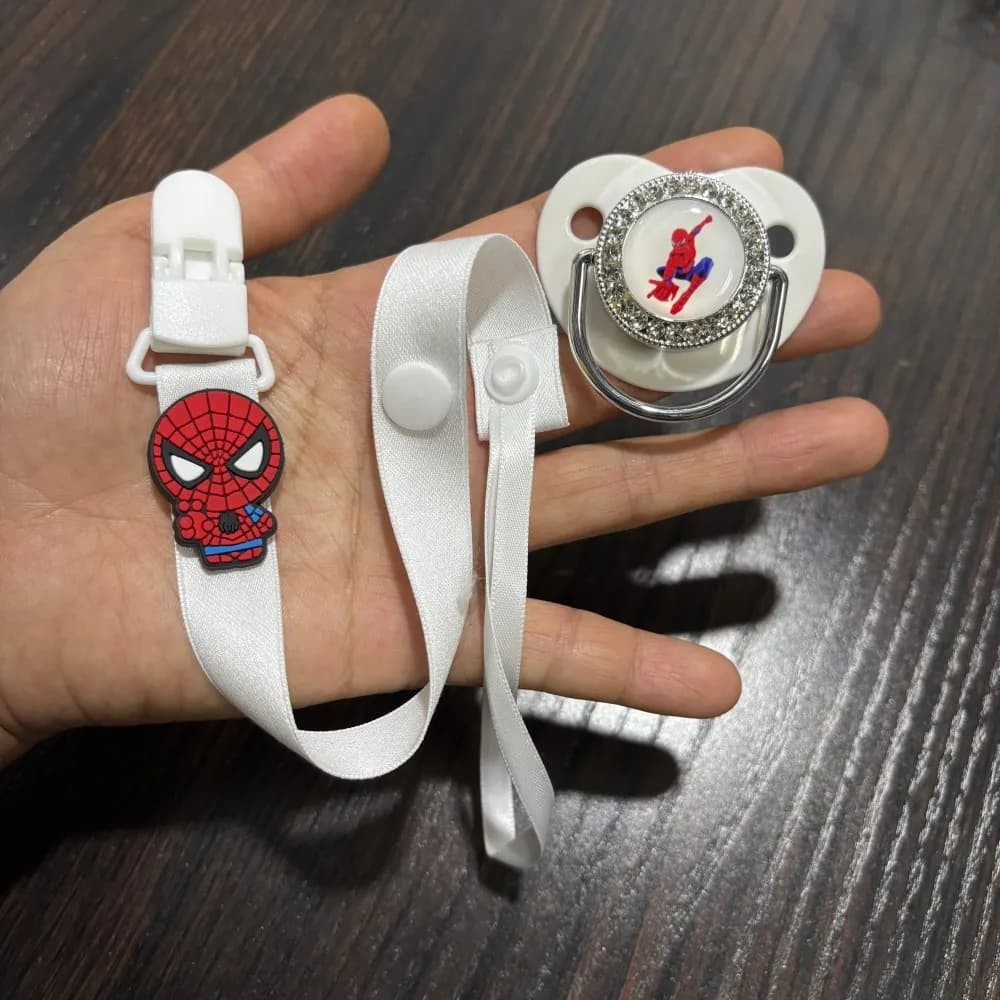 Set di ciucci calmanti per neonati (con design a cartoni animati) Ciuccio per neonati e catenella con clip per ciuccio da masticare Allattamento materno-infantile