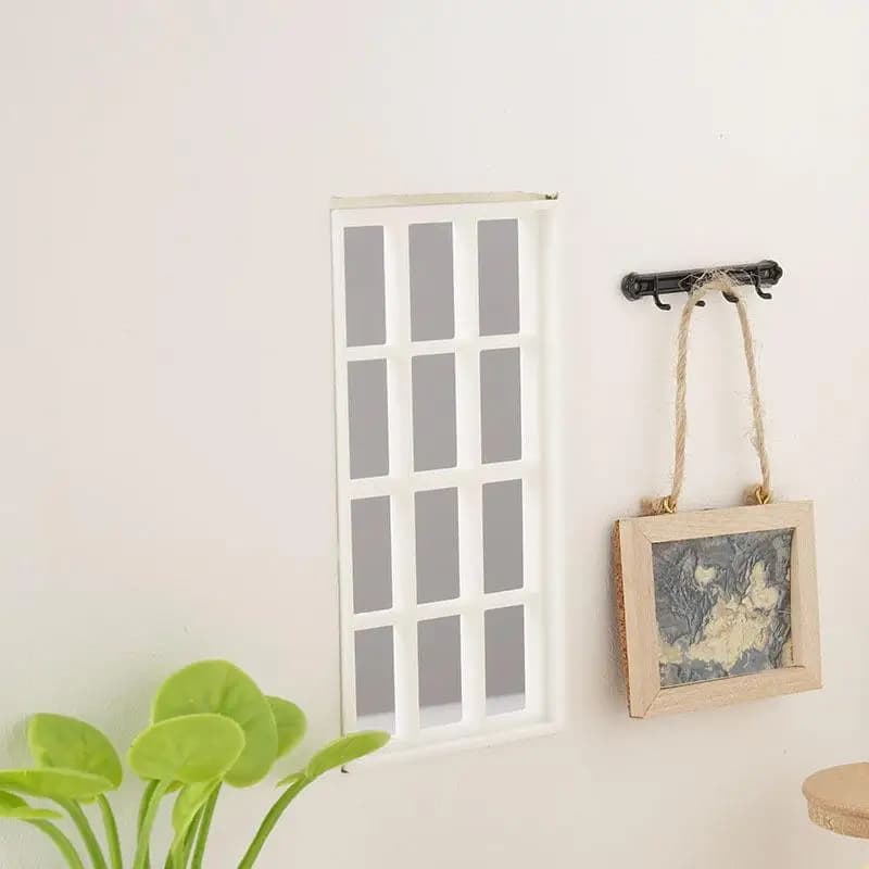 1/12 Simulazione casa delle bambole Cornice per finestra in legno Modello Mobili per casa delle bambole Decorazione Casa delle bambole Accessori per micro scene