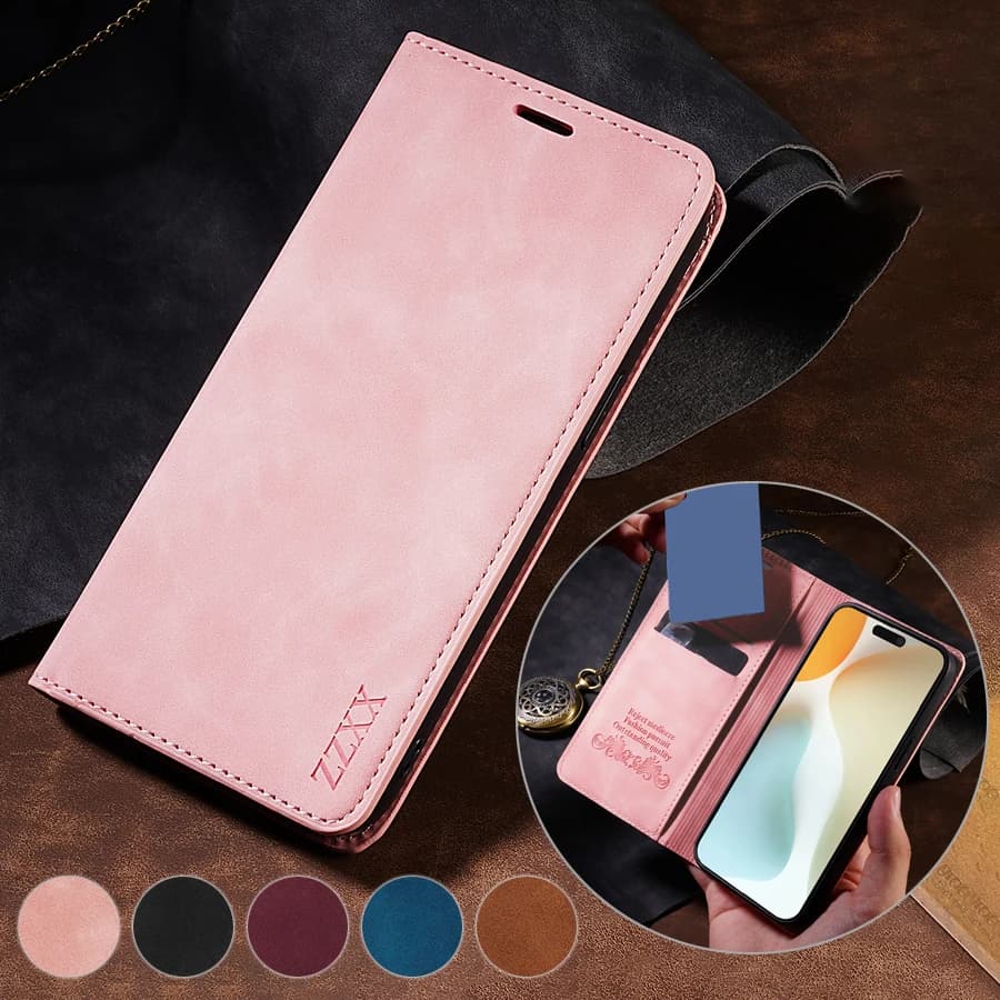 Wallet RFID Blocking With Card Slot Kickstand Strong Magnetic Flip Leather Case For iPhone 17 Pro Max 17e Air 16e 16 Plus Cover