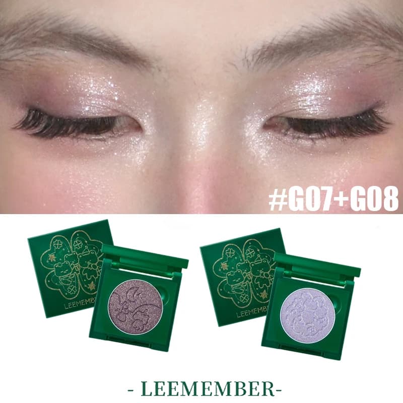 Leemember Ombretto in polvere opaca morbido velluto luccicante glitter gotico fumoso flash fine non sbiadisce trucco occhi duraturo Natale