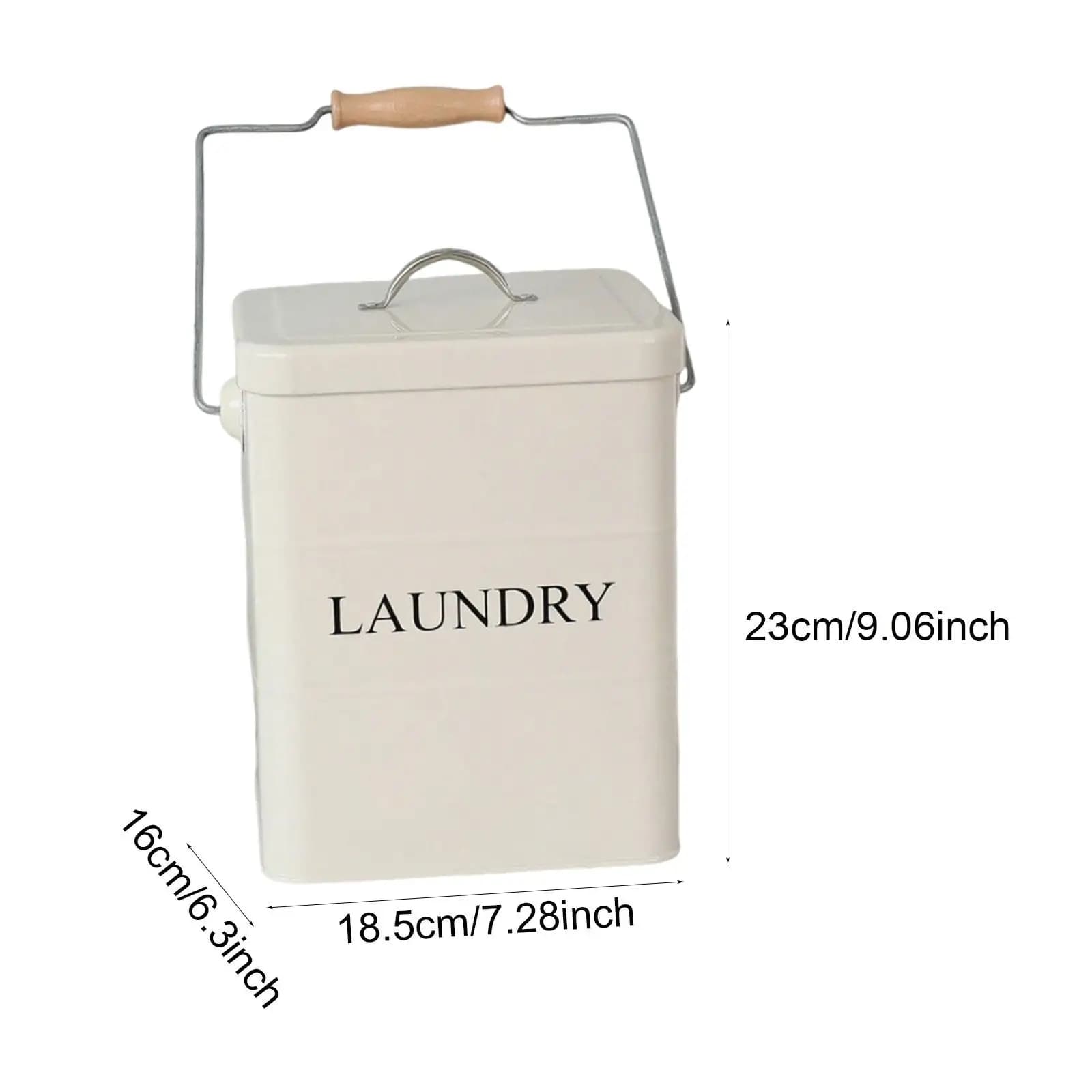 Contenitore per detersivo in polvere, scatola in latta, accessori decorativi, dispenser di sapone per la casa, multiuso in metallo per lavanderia, casa