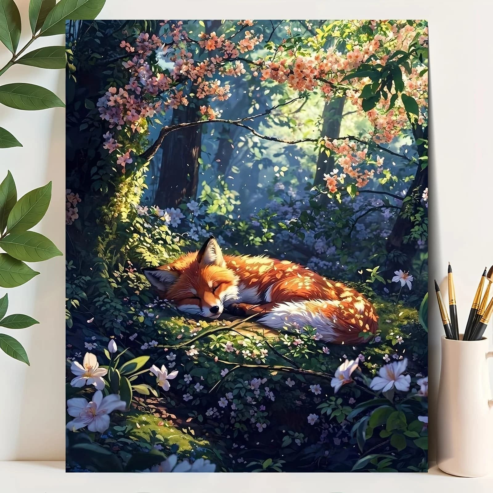 Professional Art Use A Beginner'S Acrylic Painting Set, Including Acrylic Paints, Canvas, Three Brushes, And a Manual, Featur