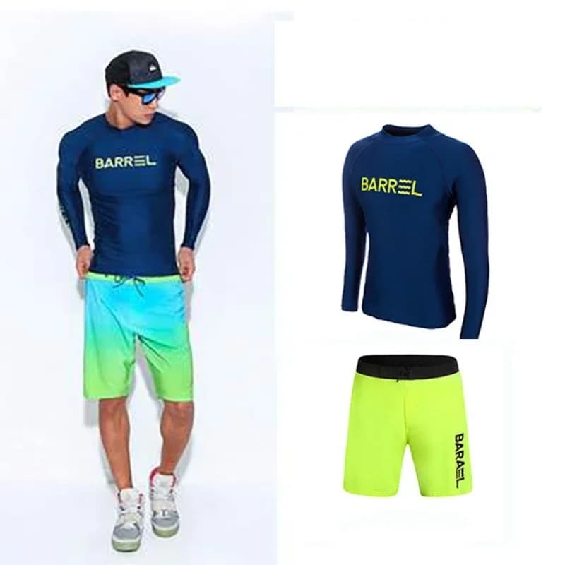 Costume da bagno coreano da uomo per sci nautico, immersioni e surf, ad asciugatura rapida, con protezione solare e pantaloncini da nuoto