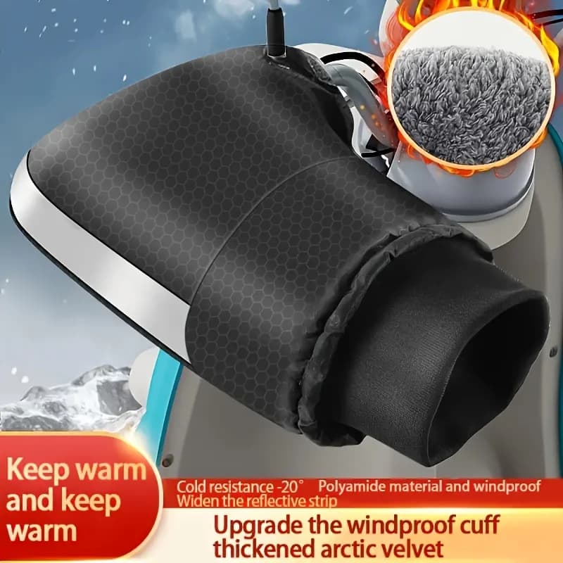 2 pieces 1 pair, warm dumbbell gloves for motorcycle waterproof warm handlebar gloves winter windproof, bicycle gloves