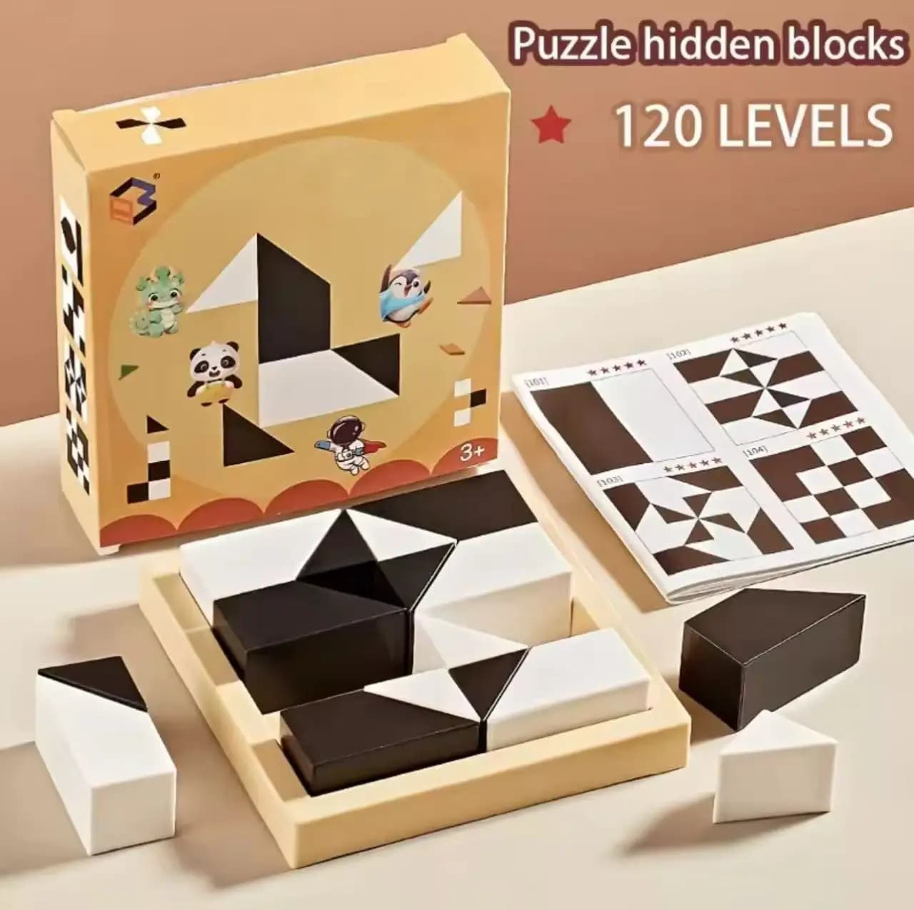 Giocattoli educativi a 120 livelli di difficoltà, puzzle a blocchi nascosti, giocattoli intelligenti per bambini che migliorano la logica e il ragionamento spaziale