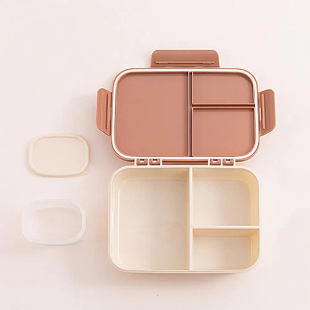 Bento Box Contenitori per fianchi a 3 scomparti Contenitori per snack impilabili a doppio strato Contenitori per la preparazione dei pasti per viaggi di lavoro scolastico