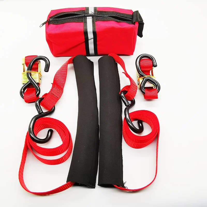 Cinghia di fissaggio per moto in poliestere ispessito con gancio a S, fascetta di tensione a crimpare, fascetta in velcro, fascia elastica
