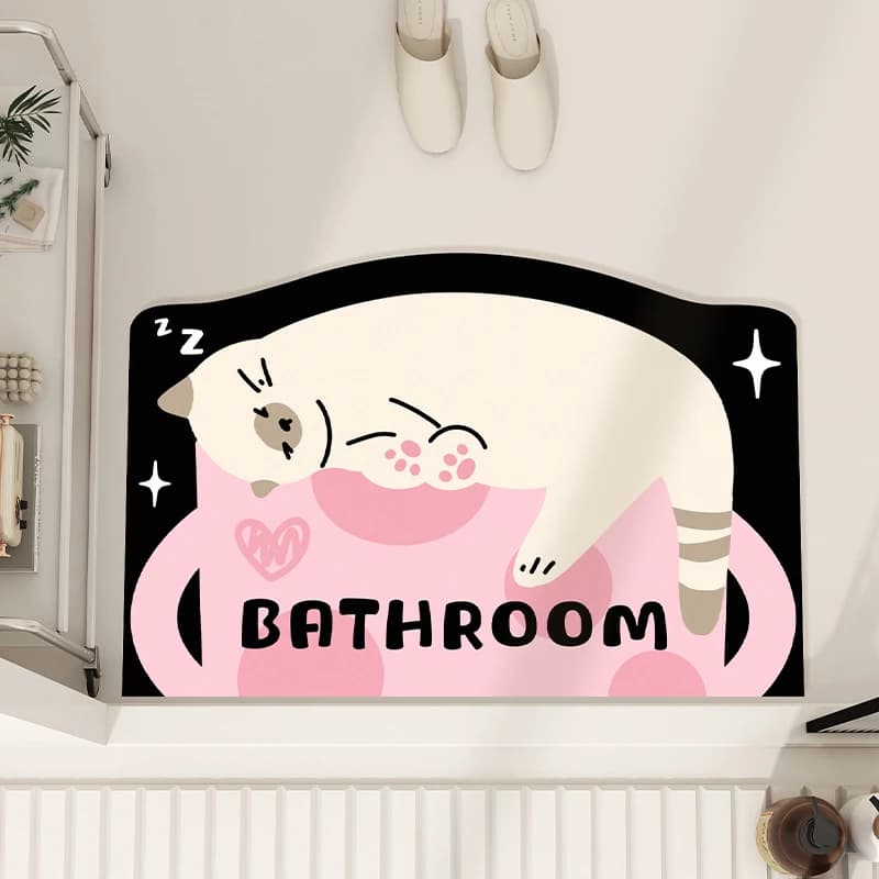 Toilette bagno antiscivolo assorbente per uso domestico tappetino per porta in fango diatomee cartone animato tappeto ad asciugatura rapida tappetino per WC