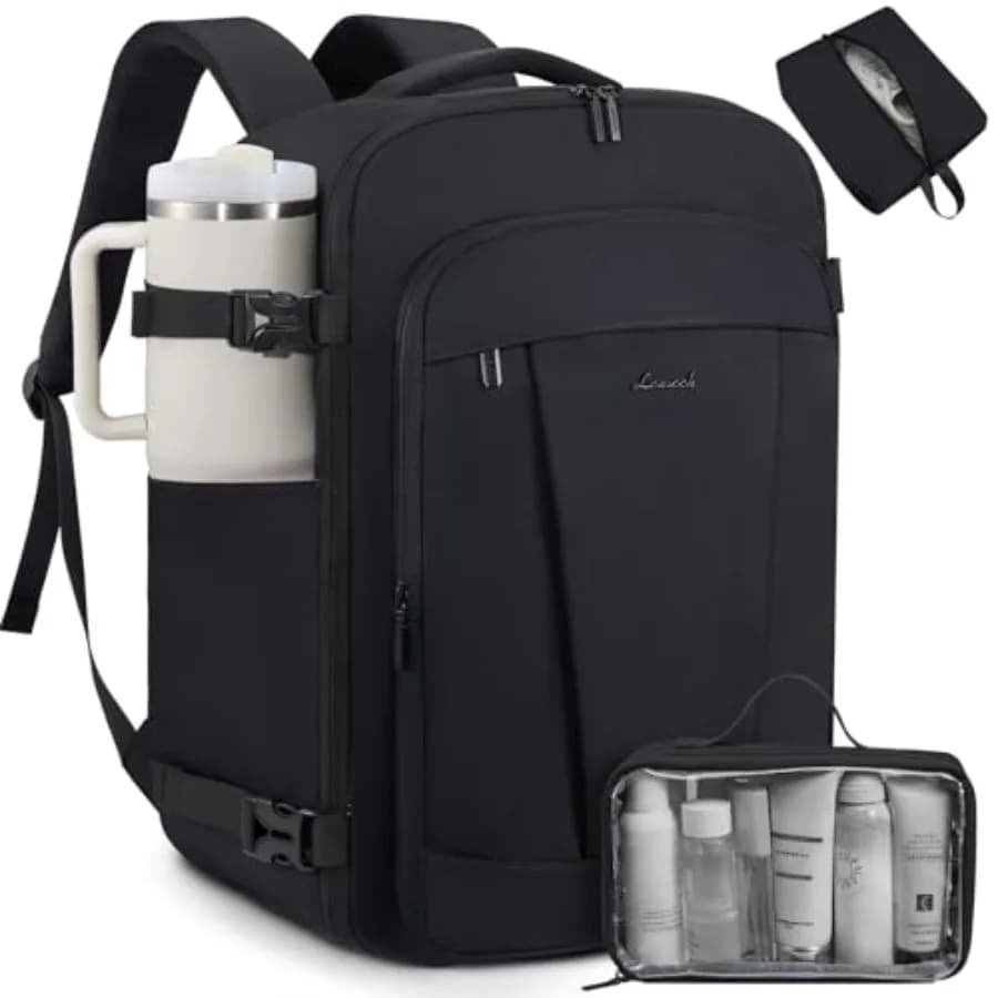 Zaino da viaggio da 40 litri per donna e uomo, approvato per il trasporto aereo, borsa da viaggio con chiusura TSA, adatta per laptop da 17,3 pollici, impermeabile