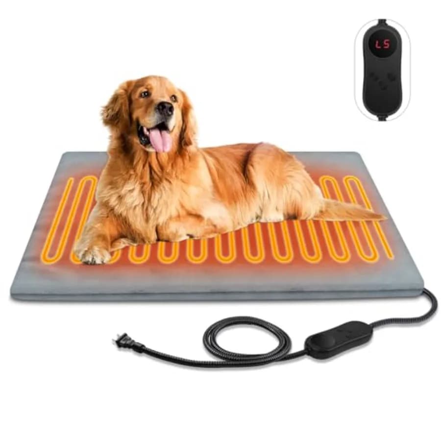 Tappetini Riscaldanti Grandi per Cani e Gatti da Esterno 90x60cm, Cuccia Riscaldante Impermeabile per Cani e Gatti da Esterno